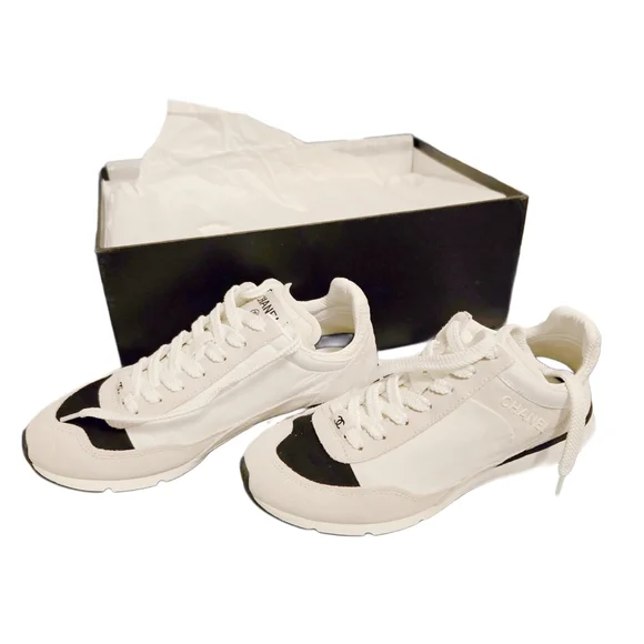 Chanel White and Black Sneakers - Picture 2 of 7